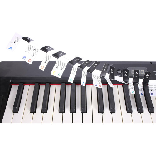 Electronic Piano Keyboard Stickers Removable Piano Key Labels Music Notation Guide for Beginner Students 2