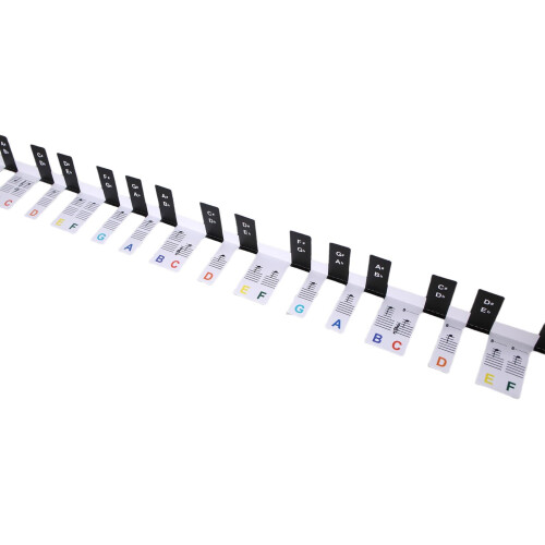 Removable 88 Keys Piano Keyboard Sticker for Beginners - Colorful Note Labels for Learning and Practice