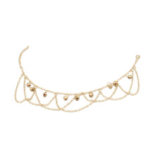 Simple Metal Sequin Disc Anklet Double Layer Chain Bracelet for Women, Gold Color, One Size Fashion Jewelry Accessory