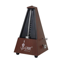 Mechanical Metronome, Tower Style, Bell Ring, Vintage Design, Mahogany Color, for Guitar, Ukulele, Piano Practice
