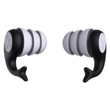 Noise-Canceling Ear Plugs for Sleep - Reusable Waterproof Silicone Swimming Earplugs in Black and White, 1 Pair