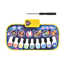 Baby Musical Mats - Interactive Cartoon Dance Mat with Piano Keyboard Cover, Learning Sounds, Yellow, Soft Material