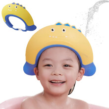 Shower Cap for Children and Babies, Adjustable Hair Protection Visor for Shampoo, Yellow Waterproof Design for Eyes and Ears