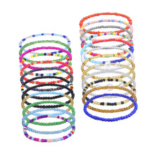 Pack of 24 Glass Bead Anklets for Women, Summer Beach Ankle Chains in Bohemian Style, No Gemstone, Adjustable Size