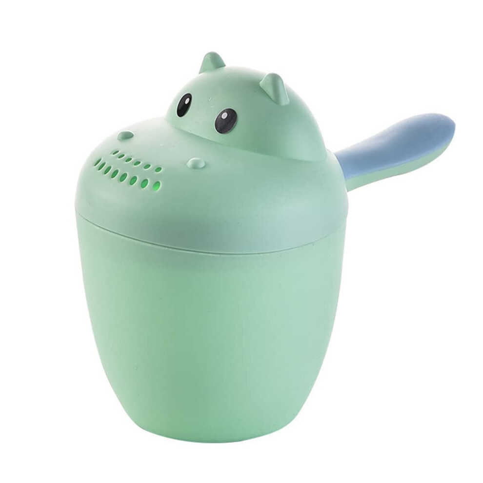 Baby Bath Washing Cup With Waterfall Rinse, Hair Washing Aid For Children, Shampoo Rinser Cup For Infants And Toddlers Green