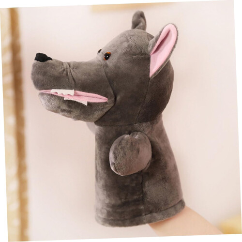 Plush Wolf Hand Puppet for Interactive Storytelling, Motor Skills and Communication, Versatile Use 1