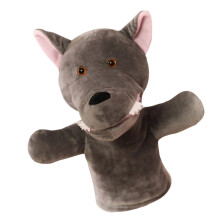 Plush Wolf Hand Puppet for Interactive Storytelling, Motor Skills and Communication, Versatile Use