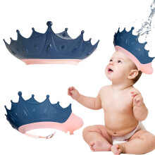 Children's Shower Cap for Toddlers, Soft Adjustable Baby Shower Cap with Ear Protection, Blue, Water and Shampoo Resistant
