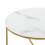 Beliani Coffee Table QUINCY Tempered Glass Marble/ Gold 6