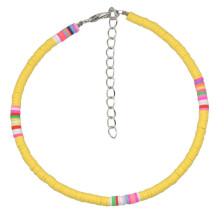 Boho Anklet Made of Polymer Clay with Colourful Beads - Ethnic Style Summer Beach Bracelet for Girls