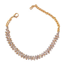 Anklet Women's Silver Rhinestone Foot Accessory Set for Weddings, Simple Design, One Size, Metal Material, Gold Color