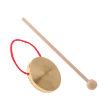 Chinese Wooden Gong Instrument - 1 Set Golden Schlaginstrument, Traditional Music Tool, 12-Inch Diameter