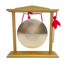 Gong Desktop Wind Gong 15CM Copper Zen Chinese Table Gong with Mallet and Stand for Home Decor and Gifts