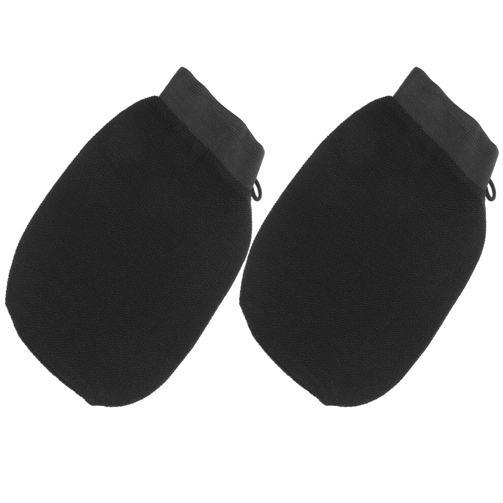 Coarse Bath Mitts Exfoliating Gloves for Body Scrubbing in Black - Ideal for Hotel and Home Use