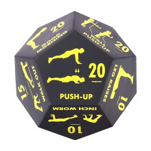 Workout Dice 12-Sided Exercise Dice for Fitness and Sports Training Equipment, Yellow, Ideal for Home, Yoga, Squats, Stretching