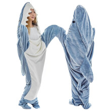 Adult Shark Blanket Hooded Sweater Soft Flannel Wearable Cosplay Costume for Boys and Girls M Blue for Shark Lovers