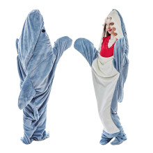 Shark Blanket Onesie Wearable Shark Blanket Super Soft Flannel Hoodie Pajamas 67 Inch Blue for Adults and Kids