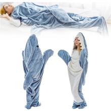 Shark Blanket Adult, Super Soft Flannel Hoodie Sleeping Bag, Cozy Shark Onesie for Shark Lovers, Large Size