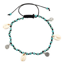 Ankle Jewellery Pearl Anklet for Women, Vintage Style Blue Pendant Chain, Fashion Rings and Sandals Accessories