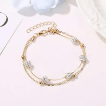 2 Piece Set Women's Silver Anklet, Barefoot Sandals Beach Jewelry, Clip Design, Adjustable Size