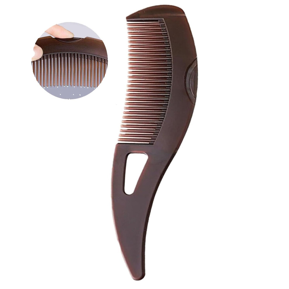 Unisex Dandruff Comb For Scalp Care, Plastic Dandruff Removal Comb With Gua Sha Handle, Wide Hollow Teeth, For Women And Men