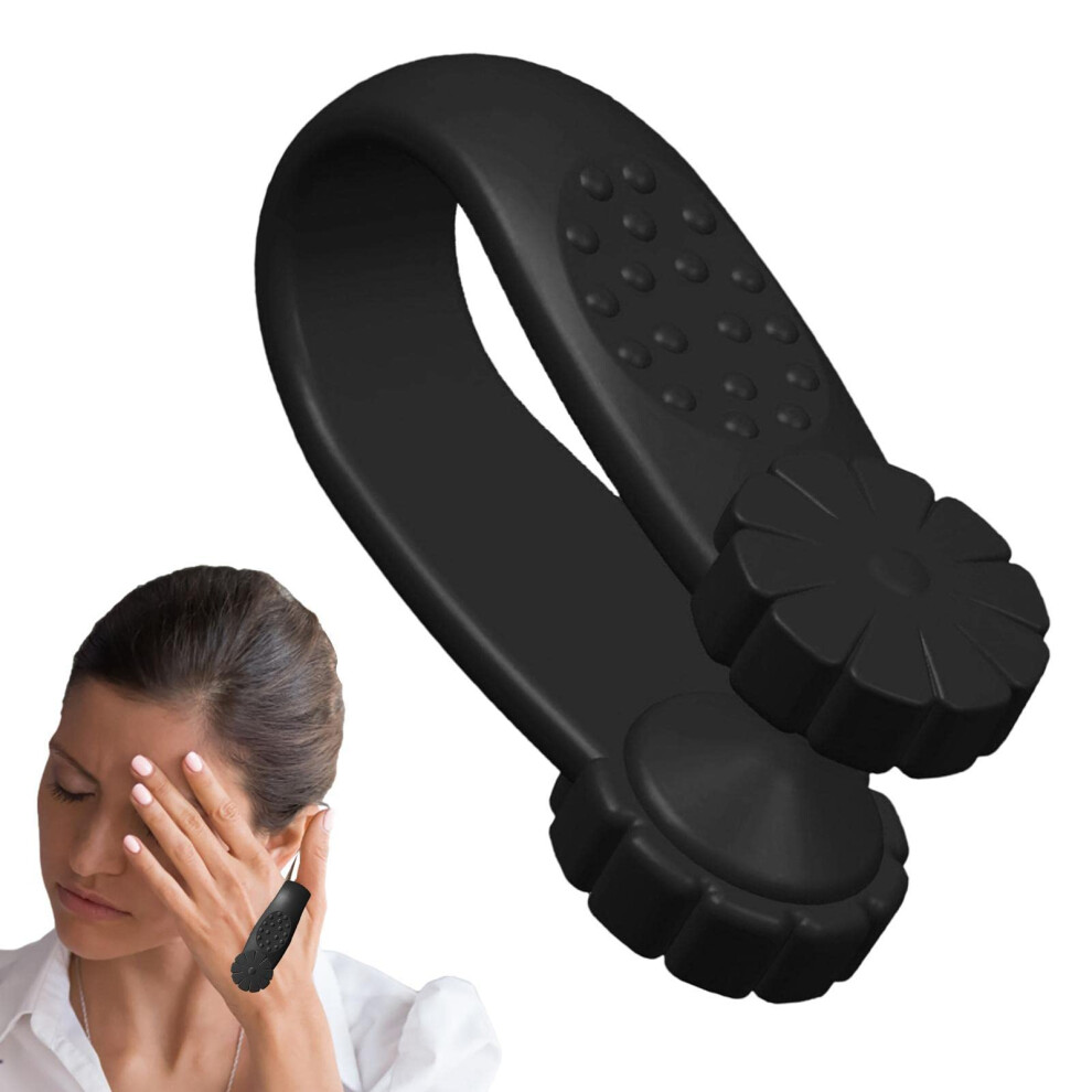 Portable Hand Pressure Point Clip for Headache Relief | Black Migraine Aid for Tension and Anxiety Pain Relief
