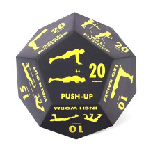 Heavy Duty PU Foam Cube 12 Sided Rounded Yellow Training Aid for Fitness Challenges and Agility Exercises