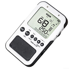 Digital Metronome for Musicians, Rechargeable Timer with Voice Counting, 30-250 BPM Tempo Range, 9 Rhythm Patterns, White
