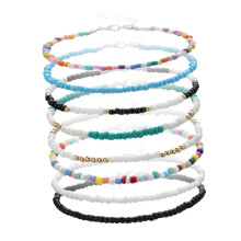 8 Piece Anklet Set With Pearls Adjustable Colorful Anklet For Girls In Different Colors And Sizes