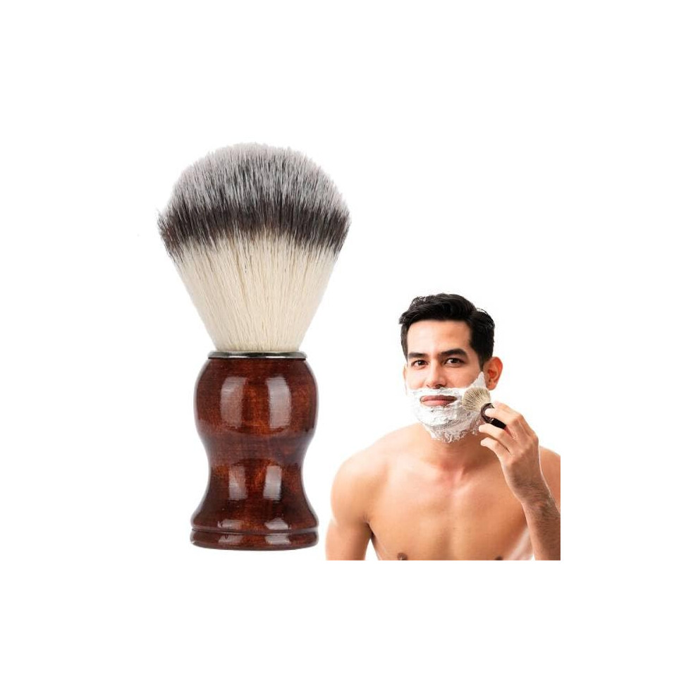 Beard Care Shaving Brush for Men, Wooden Handle Shaving Brush, Portable Facial Hair Cleaning Tool for Home and Travel