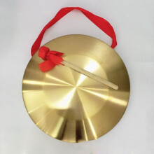 Brass Gong 15 cm Mini Brass Cymbals Chinese Feng Shui Authentic Table Gong with Round Hammer Sounds