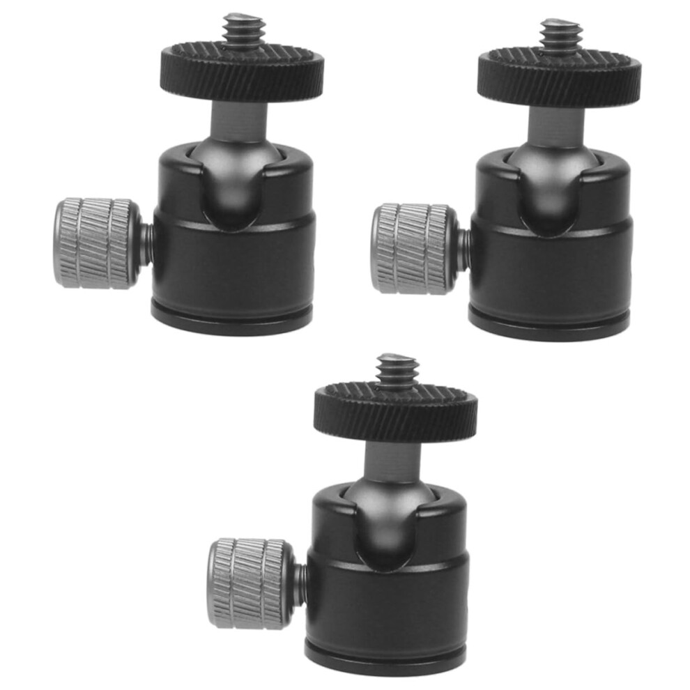 Tripod Clamp 3 Pieces Aluminium Alloy Universal Ptz Adapter With Ball Head For Camera Mounting 4.40X3.70x2.35cm Black 6447073045066