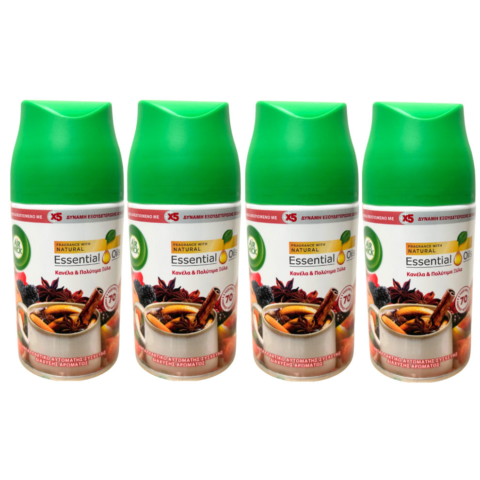 4 x Air Wick Freshmatic Spray Refill 250ml - Crackling Fire & Cinnamon Spice-image-OPC-PK2DWFS-NEW