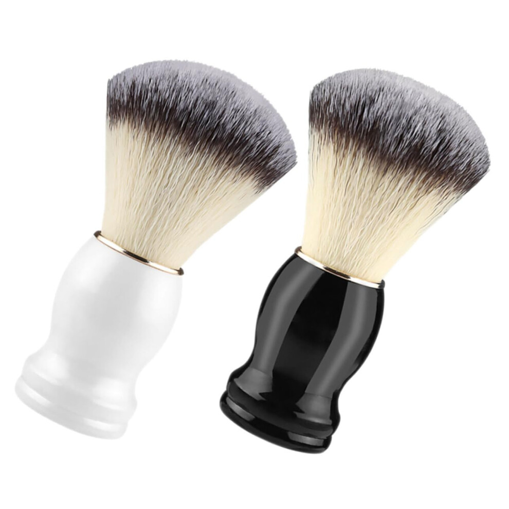 2 Pack Facial Wash Brush and Shaving Brush Set for Men, Soft Fiber Wool, Grooming Accessories for Beard Care