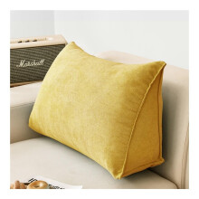 Triangular Wedge Couch Cushion 120x35x20 cm Yellow, Comfortable Reading Cushion for Sofa and Bed, Decorative Lumbar Support Cushion