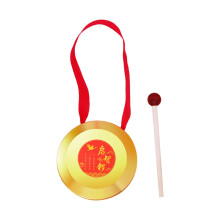 Brass Hand Gong for Lion Dance 8 Inch Small Gong with Round Play Hammer for Kids Hand Percussion Home Office Party