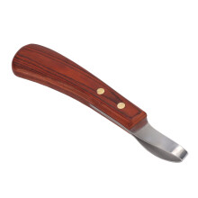 Hoof Knife Double Edged Leather Tool with Rubber Wooden Handle for Right-Handed Farriers, Vets, and Blacksmiths