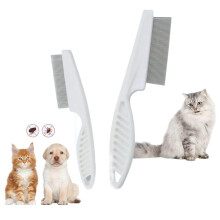 Flea Comb for Dogs and Cats, Professional Pet Comb Set with Rounded Metal Tines, Large and Small Sizes for Gentle Care