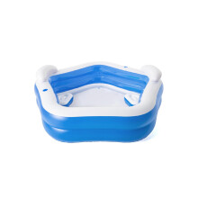 Family Pool Fun 213 x 206 x 69 cm Inflatable Family Swimming Pool for Kids and Adults, Durable and Spacious Design