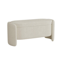 Storage Bench for Bedroom and Living Room, Modern White Ottoman Bed Bench, Padded 100 x 40 x 42 cm