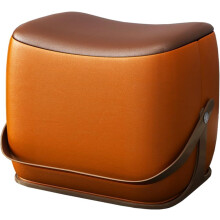 Leather Ottoman Footrest, Padded Saddle-Shaped Footstool for Couch and Chair, Versatile Living Room and Entryway Décor