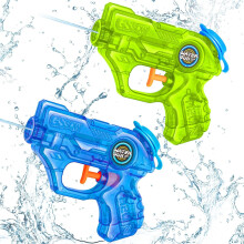 Water Gun Toy for Children, Mini Water Pistols Set of 2, Small Blue Green Spray Guns for Outdoor Fun and Play
