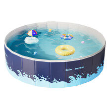 Non-Inflatable Paddling Pool for Children and Dogs, Foldable Bath Pool, Blue, 90cm/120cm/150cm/180cm Sizes