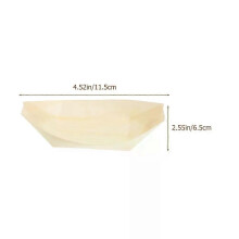 PARK (11,5X6,5X3,5 CM) 100 Stück Einweg-Sushi-Holzboote in natürlicher Holzfarbe, Snack-Tablett, Dessertschale,