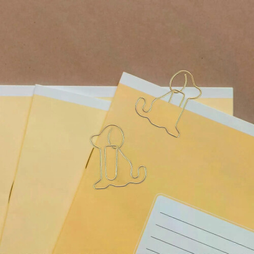 PARK (Argento) 50 pezzi Fermacarte per libri a forma di cane seduto per documenti, immagini in metallo 2