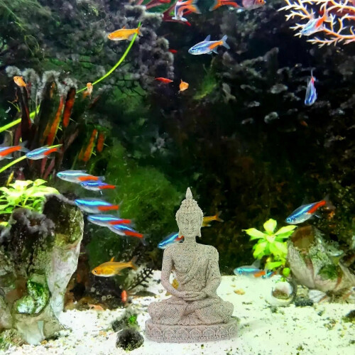 PARK(B)1 Pcs Statue de Bouddha en grès Décoration d'aquarium Paysage vif pour décorations 1