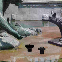 PARQUE (18,50 x 5,90 x 5,90 cm) Fuente de agua de gran tamaño para estanque al aire libre con boquilla