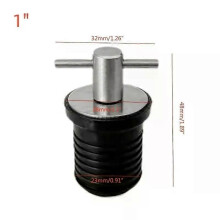 PARK (25 mm) Ablassschraube für Boote, 1 oder 1-1/4 Gummi, T-förmiger Griff, Ablassschraube, Deck-Ablassschraube,