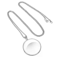 PARK (Silber) Tragbare Taschenlupe mit Anhänger, Halskette, 5-fache Vergrößerung, Legierungsmaterial,