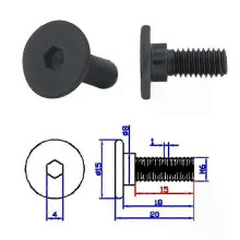 PARK ((20 piezas) M6x18x15)20 piezas Tornillo de cabeza plana grande con hexágono interior de acero